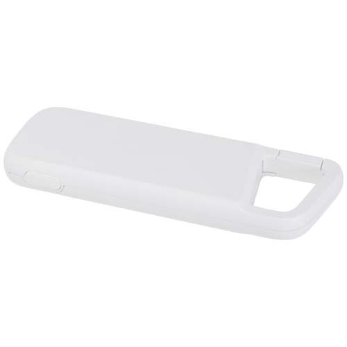 Batería externa de 5000 mAh y 12 W de plástico reciclado resistente al agua con mosquetón 