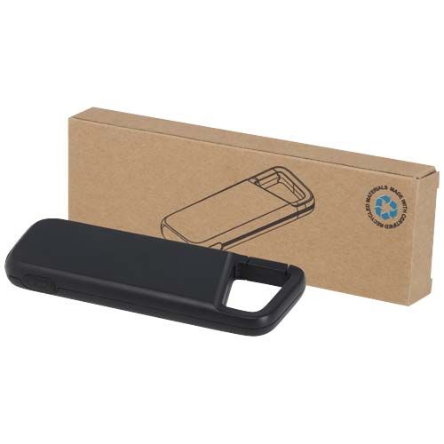 BATERÍA EXTERNA DE 5000 MAH Y 12 W DE PLÁSTICO RECICLADO RESISTENTE AL AGUA CON MOSQUETÓN 