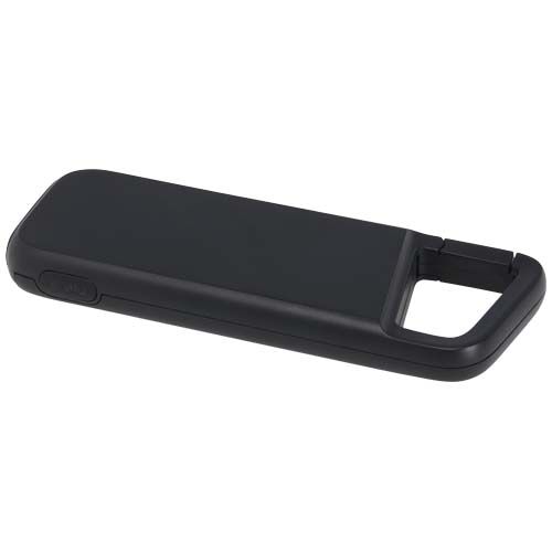 Batería externa de 5000 mAh y 12 W de plástico reciclado resistente al agua con mosquetón 
