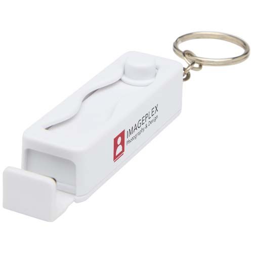 white Soporte para teléfono con juguete de plástico reciclado