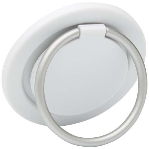 white Soporte para teléfono magnético de plástico reciclado con portaanillos