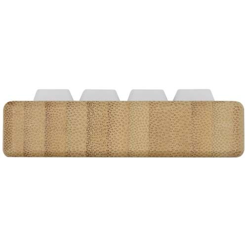 madera Soporte para teléfono de plástico reciclado con juguete y detalles de bambú