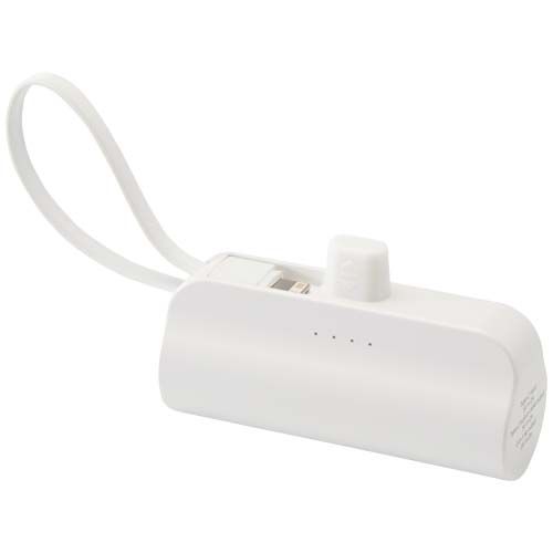 Batterie de secours Alnair Type-C de5 000 mAh et 10 W en plastique recyclé avec support de retournement intégré et câble 2 en 1 - 5