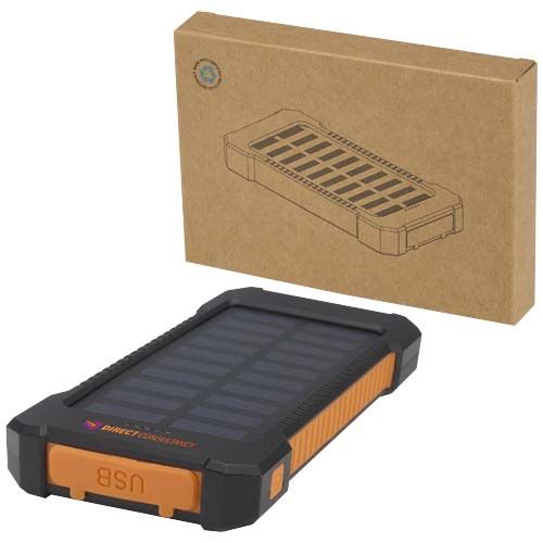 Batterie de secours solaire Altair robuste de 5 000 mAh et 10 W en plastique recyclé avec lampe de poche intégrée - 2