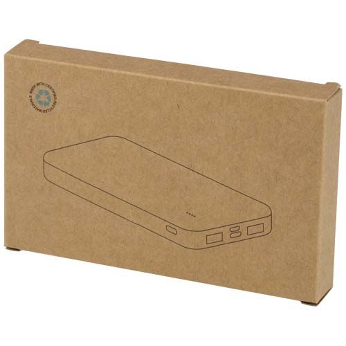 white Batería externa de plástico reciclado de 10 000 mAh y 10 W