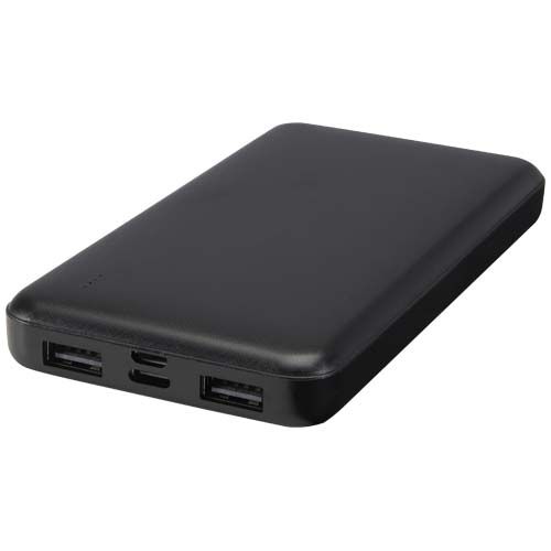 black Batería externa de plástico reciclado de 10 000 mAh y 10 W