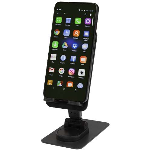 SOPORTE PARA TELÉFONO PLEGABLE DE PLÁSTICO RECICLADO CON SOPORTE METÁLICO PARA ESCRITORIO 