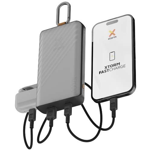 Batería externa solar de 10 000 mAh y 15 W con luz 