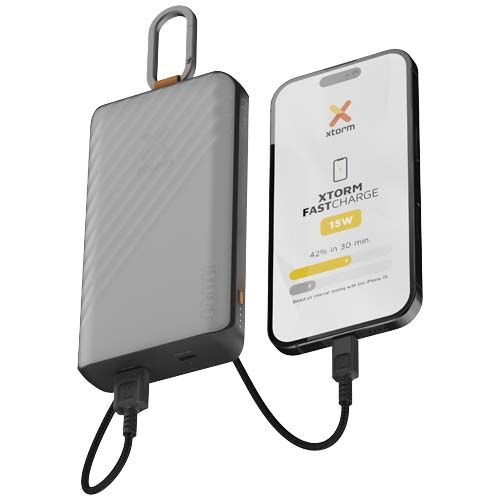 Batería externa solar de 10 000 mAh y 15 W con luz 