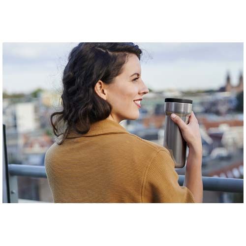 black Taza con aislamiento de acero inoxidable de 375 ml