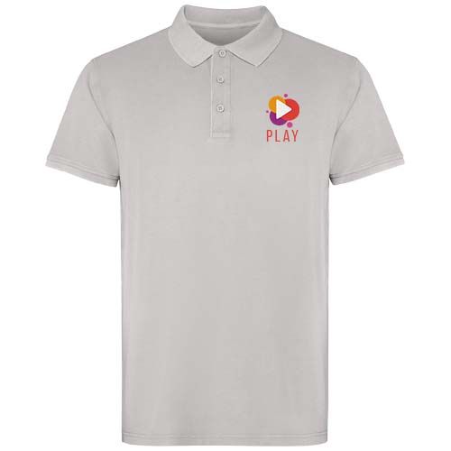gray Polo unisex de manga corta