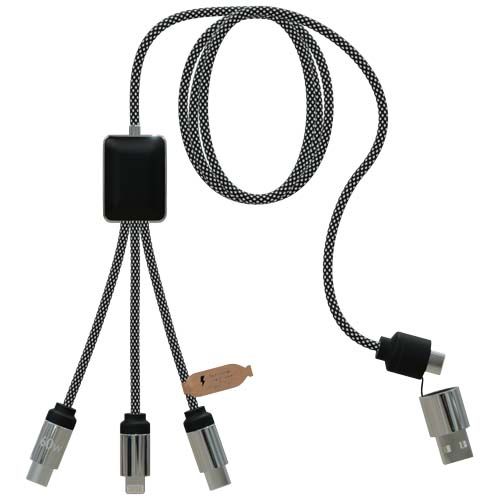 negro chiné Cable de carga tipo C de 60 W con doble logotipo retroiluminado