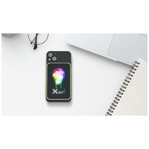 black Batería externa de bambú de 10 000 mAh