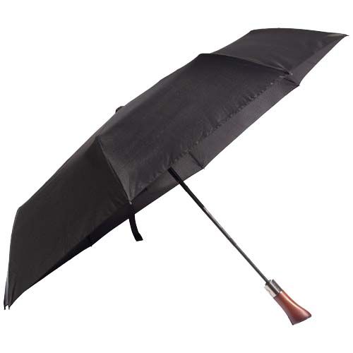 Paraguas plegable de madera con apertura y cierre automáticos 