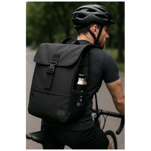 black Botella de 500 ml de acero inoxidable con aislamiento y pajita