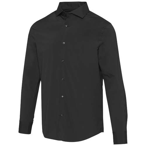 black Camisa de popelina para hombre de 133 g/m²