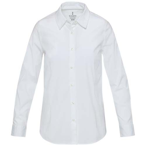 white Camisa de popelina para mujer