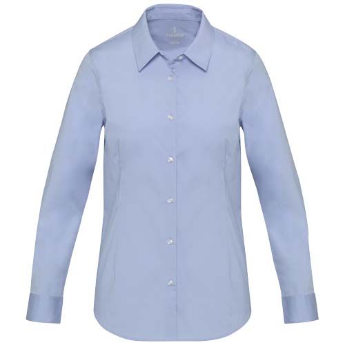 azul claro Camisa de popelina para mujer