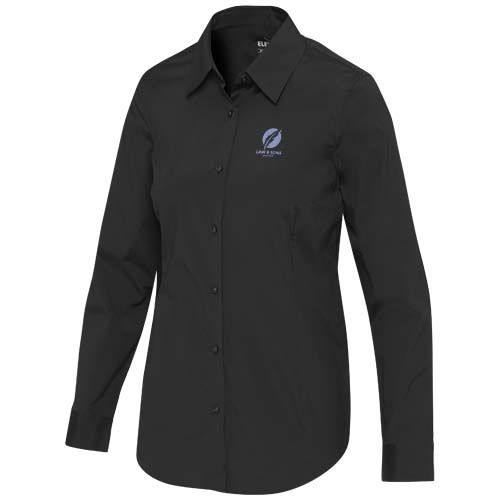 black Camisa de popelina para mujer de 133 g/m²