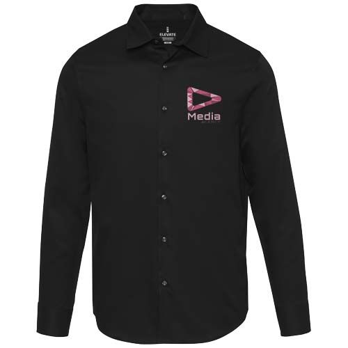 black Camisa de sarga para hombre de 185 g/m² Citrine
