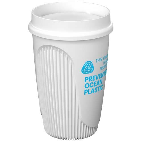 white Vaso de 350 ml con tapa de 360°