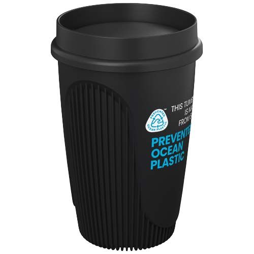 black Vaso de 350 ml con tapa de 360°
