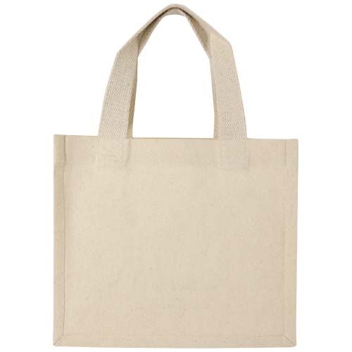 natural Bolsa Tote con fuelle mini de algodón reciclado GRS de 220 g/m² de 9 l