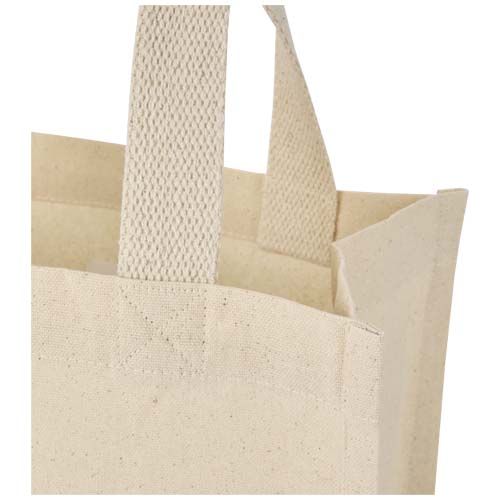 natural Bolsa Tote con fuelle mini de algodón reciclado GRS de 220 g/m² de 9 l