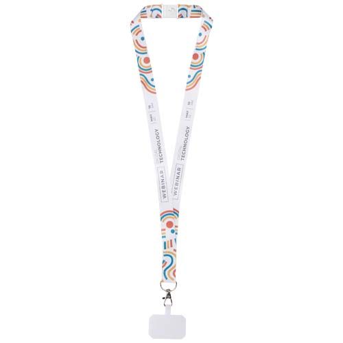 LANYARD DE SUBLIMACIÓN CON SOPORTE PARA TELÉFONO Y CIERRE DE SEGURIDAD 