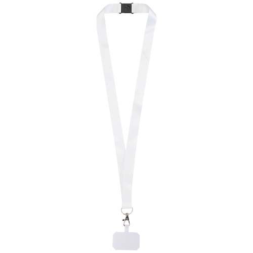 negro/blanco Lanyard de sublimación con soporte para teléfono y cierre de seguridad