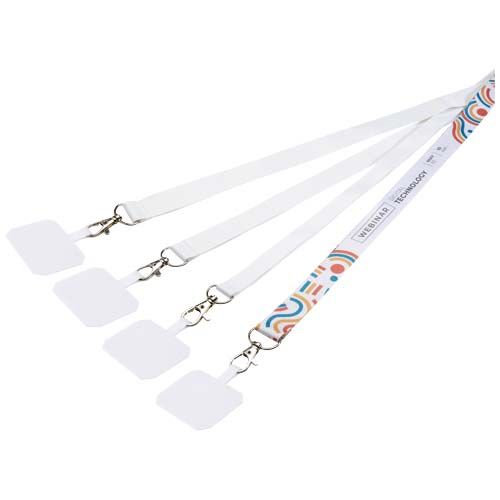 negro/blanco Lanyard de sublimación con soporte para teléfono y cierre de seguridad