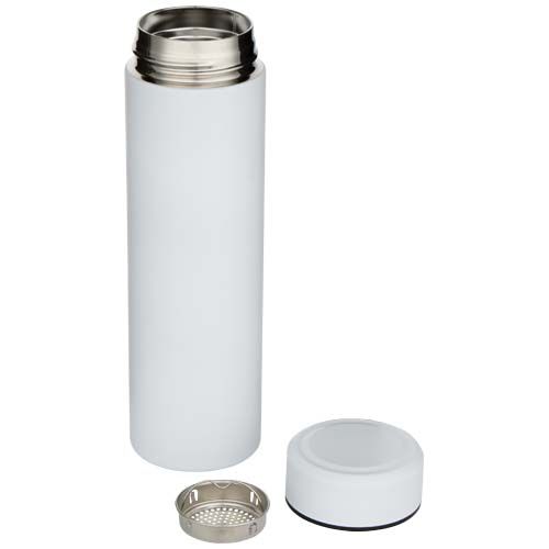 Termo de acero inoxidable de doble pared de 450 ml con colador de té 