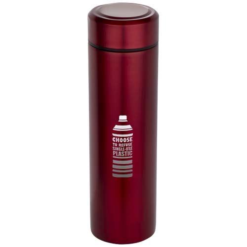 Termo de acero inoxidable de doble pared de 450 ml con colador de té 