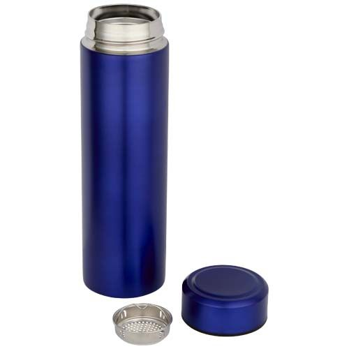 Termo de acero inoxidable de doble pared de 450 ml con colador de té 
