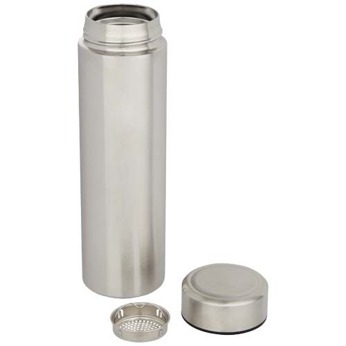 Termo de acero inoxidable de doble pared de 450 ml con colador de té 