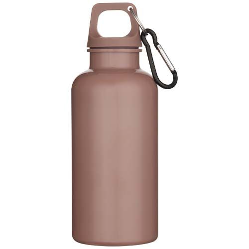 Botella de 400 ml de color liso de plástico reciclado con certificado RCS y mosquetón 