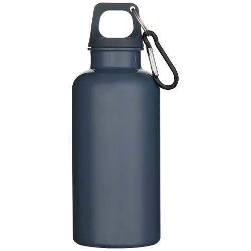 Botella de 400 ml de color liso de plástico reciclado con certificado RCS y mosquetón 