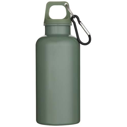 Botella de 400 ml de color liso de plástico reciclado con certificado RCS y mosquetón 