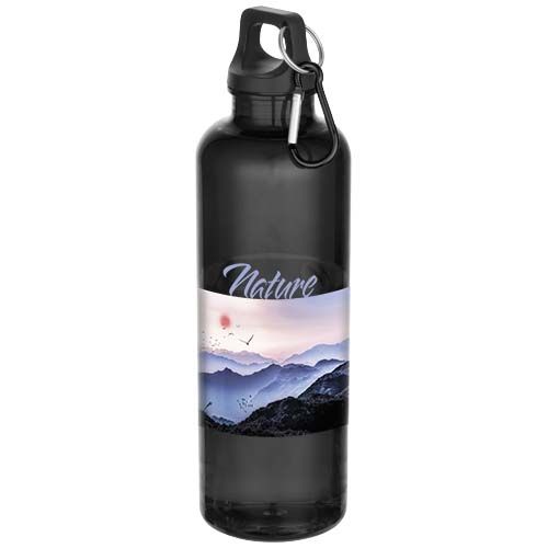 Bidón de 750 ml de plástico reciclado con certificado RCS y mosquetón 