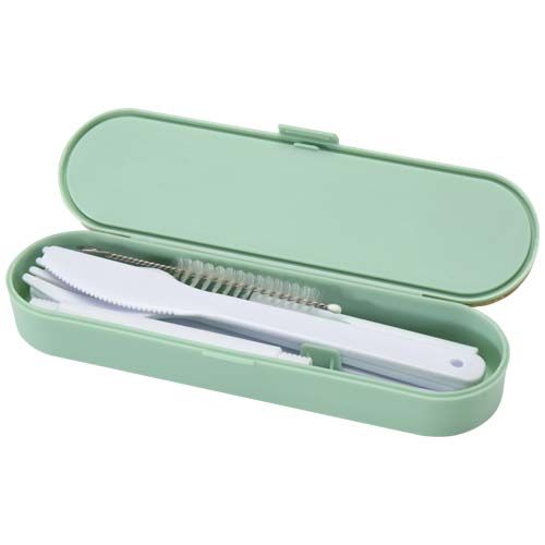 Set de cubiertos con tapa de bambú 