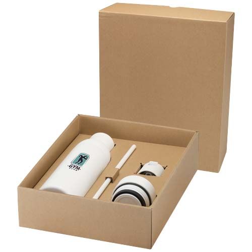 Botella de 650 ml de acero inoxidable reciclado con certificado RCS de doble pared con 3 tapas Iluminate