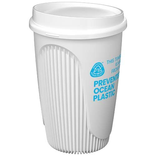 white Vaso de 350 ml con tapa