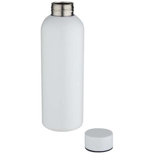 white Botella de agua de 750 ml de acero inoxidable reciclado con pared simple y certificado RCS