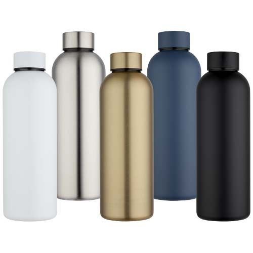 white Botella de agua de 750 ml de acero inoxidable reciclado con pared simple y certificado RCS