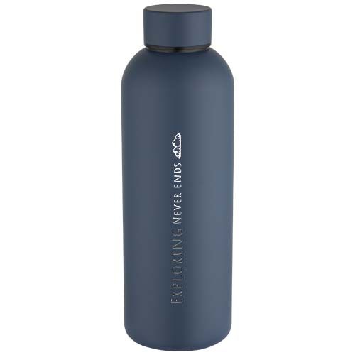 azul oscuro Botella de agua de 750 ml de acero inoxidable reciclado con pared simple y certificado RCS