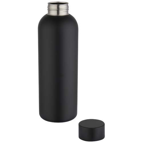 black Botella de agua de 750 ml de acero inoxidable reciclado con pared simple y certificado RCS