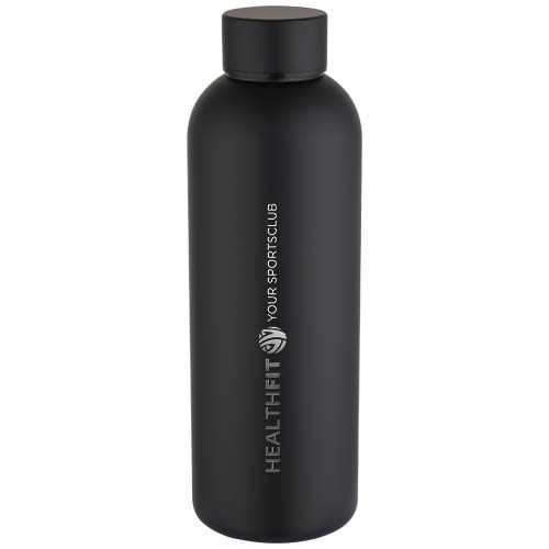 black Botella de agua de 750 ml de acero inoxidable reciclado con pared simple y certificado RCS