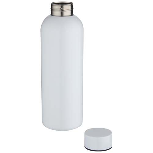 white Botella de agua de 750 ml de acero inoxidable reciclado con pared simple para sublimación y con certificado RCS