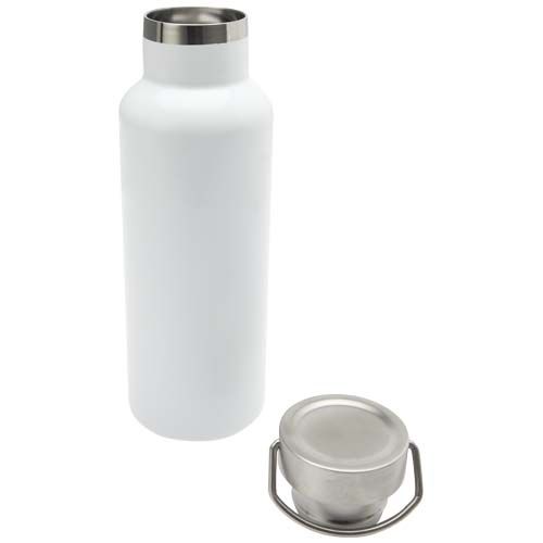 white Botella de agua de 500 ml de acero inoxidable reciclado con aislamiento para sublimación con certificado RCS