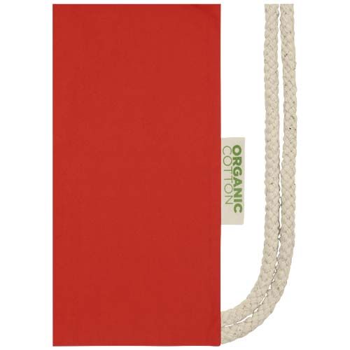 red Bolsa con cuerdas de 5 l algodón orgánico OCS de 140 g/m²